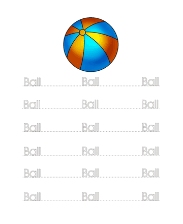 Ball Word Worksheet Sheet
