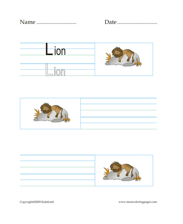 Lion Word Worksheet Sheet