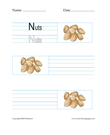 Nuts Word Worksheet Sheet