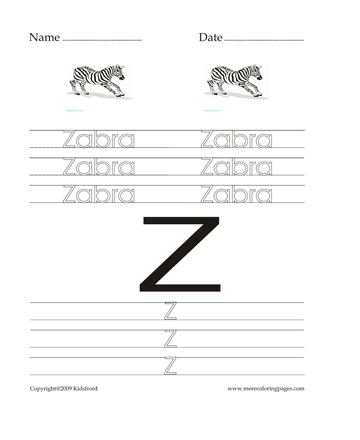 Letter Z Words Worksheet Sheet