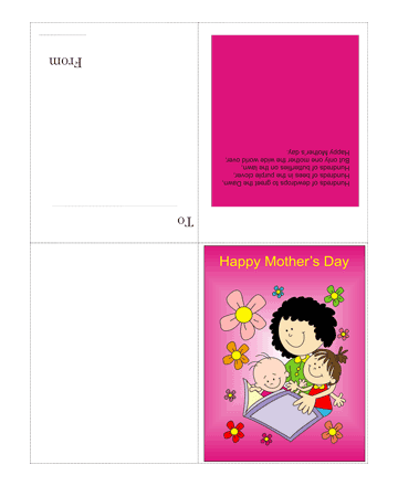 mothers day cards to colour in. Colored Mothers Day Card With