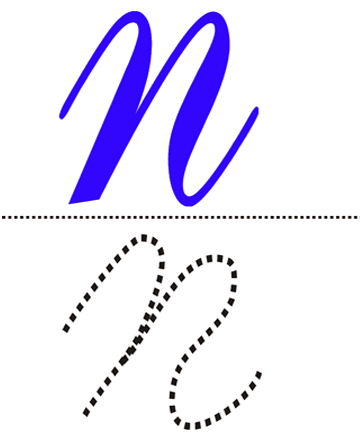 n in cursive